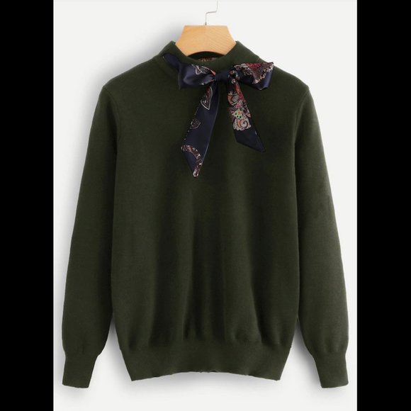 Sueter Bow Tie verde olivo